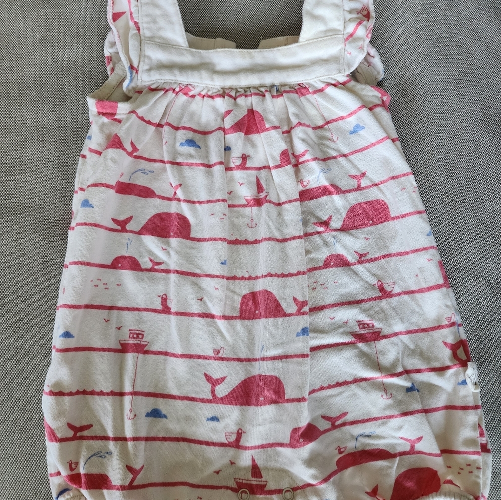 Baby Gap onesie size 3-6 months pink with whales